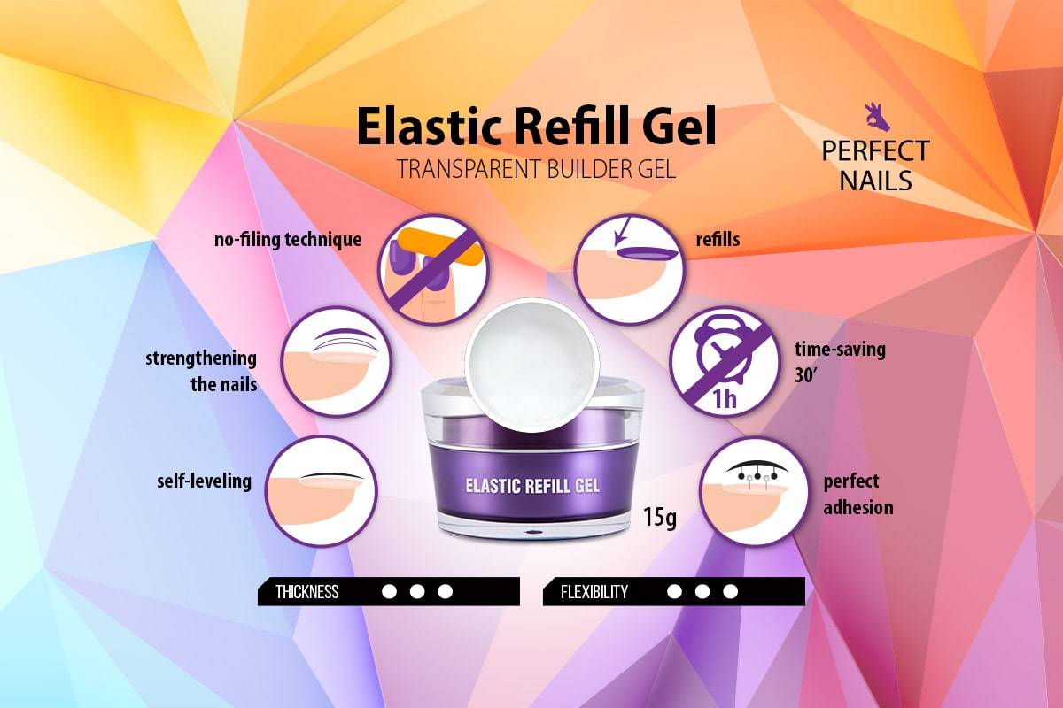 Elastic Refill Gel - Clear Nail Builder Gel - 15g